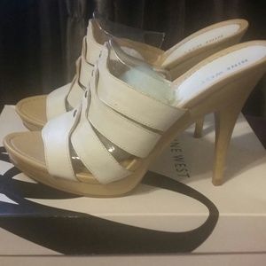 Nine West Studded White Leather